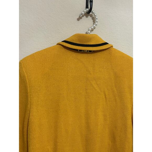 St.John Collection Women's Size 2 Yellow Jacket Santana Knit Blazer TINY FLAW - Picture 10 of 12